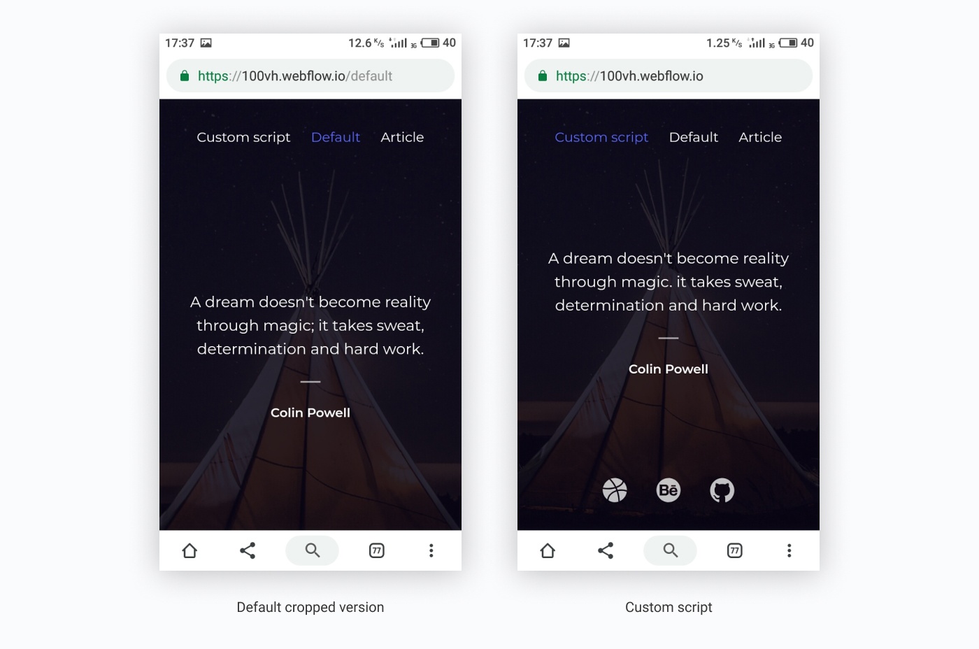 Improving height behavior: 100VH on mobile