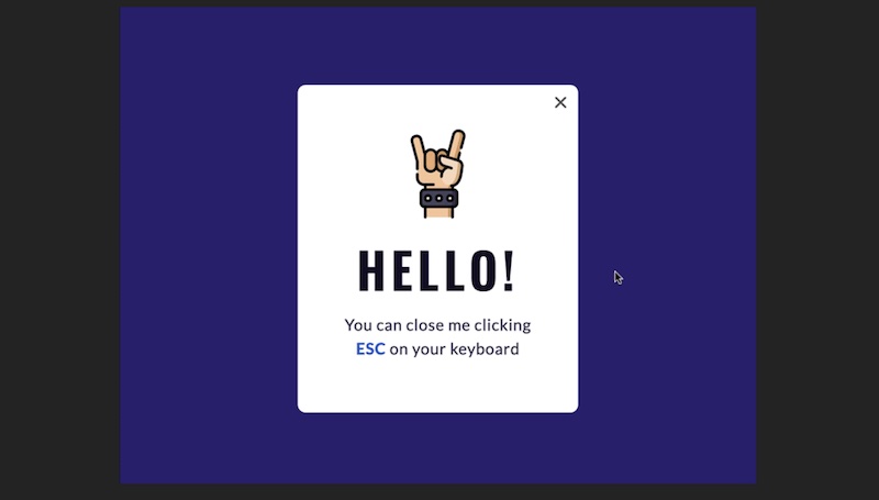 Closing modal window on the ESC button